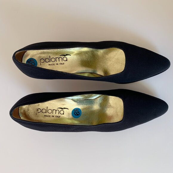 Vintage Paloma Black Pumps Made in Italy | Size 8-1/2 AA - Picture 7 of 9